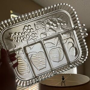 Indiana Glass Divided Fruit Serving Tray